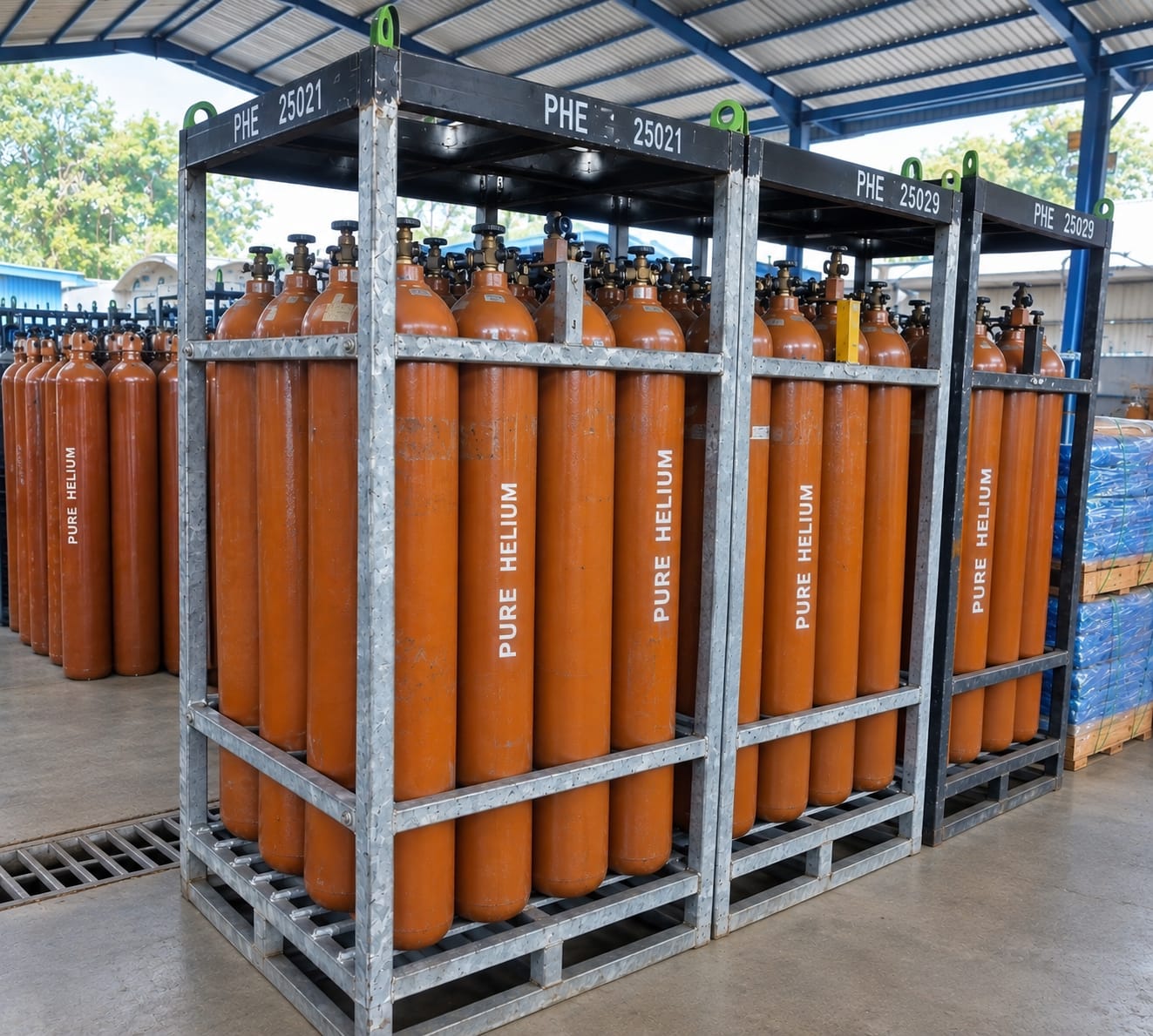 Helium gas cylinders